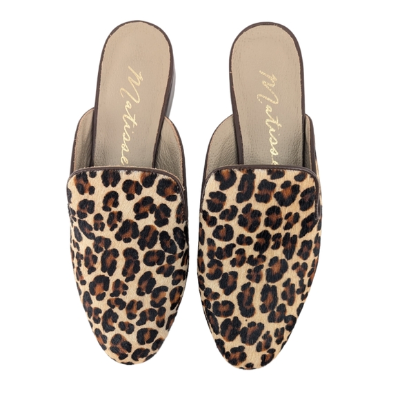 NWOB Matisse Leopard Lacy Mules Leather Size 8 - Picture 5 of 10